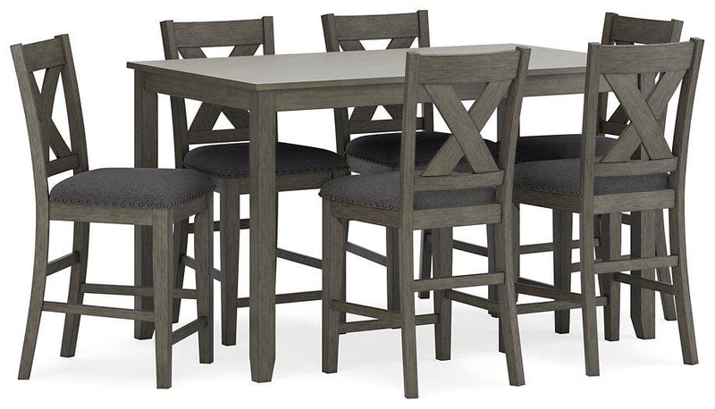 Caitbrook Counter Height Dining Table and Bar Stools (Set of 7) - Theo's Factory Direct Mattress & Furniture (Columbus, OH)