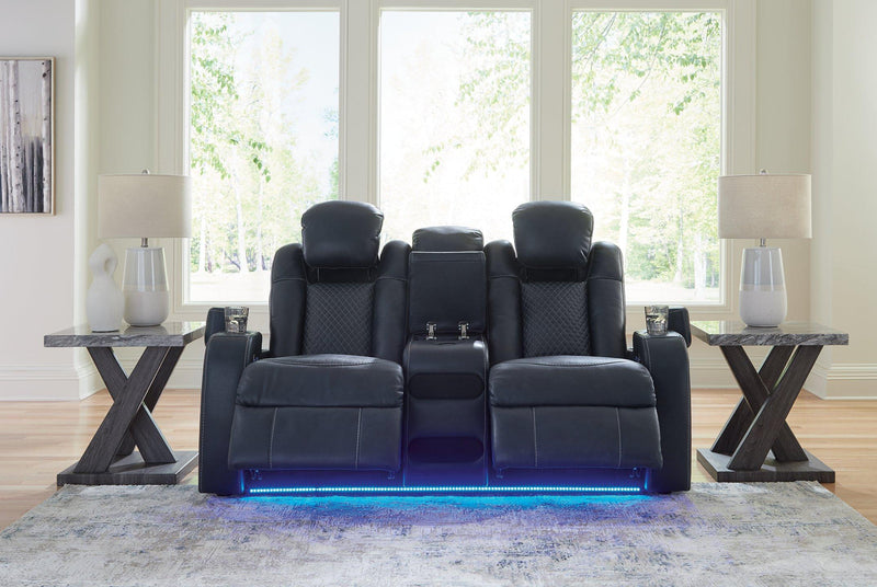 Fyne-Dyme Power Reclining Loveseat with Console - Theo's Factory Direct Mattress & Furniture (Columbus, OH)