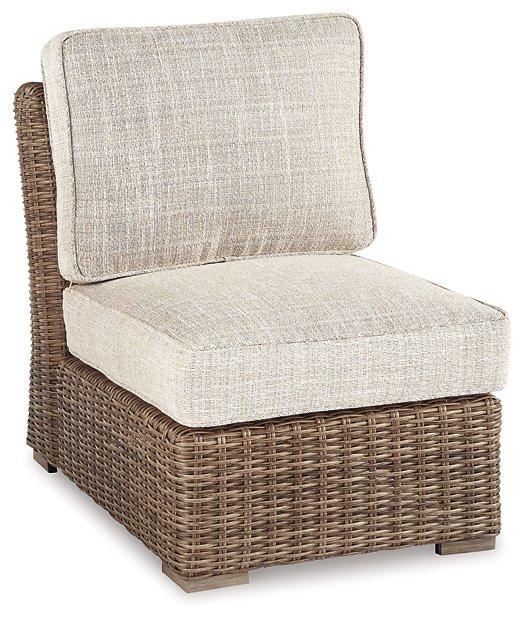 Beachcroft Outdoor Armless Chair with Cushion - Theo's Factory Direct Mattress & Furniture (Columbus, OH)