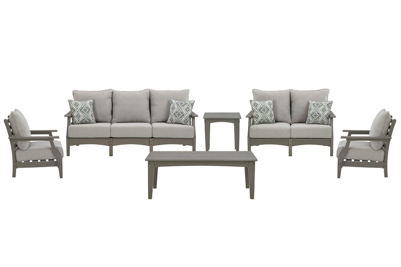 Visola Outdoor Sofa and Loveseat Set - Theo's Factory Direct Mattress & Furniture (Columbus, OH)