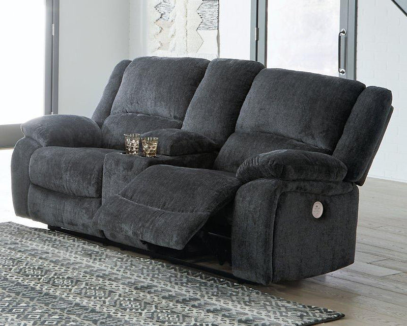 Draycoll Power Reclining Loveseat with Console - Theo's Factory Direct Mattress & Furniture (Columbus, OH)