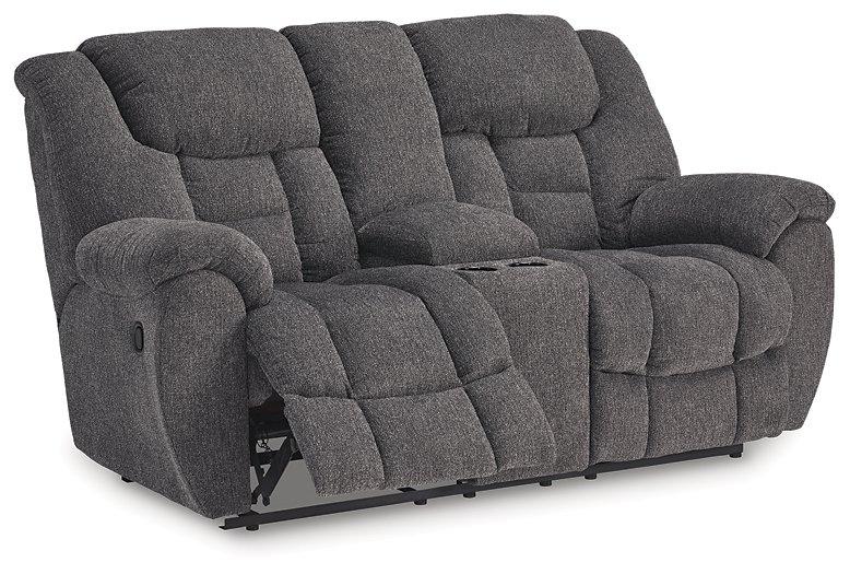 Foreside Reclining Loveseat with Console - Theo's Factory Direct Mattress & Furniture (Columbus, OH)