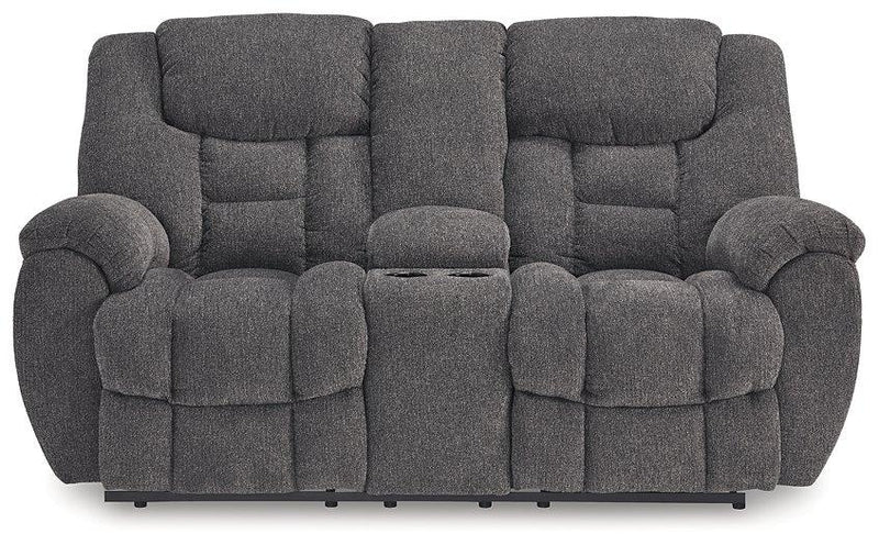 Foreside Reclining Loveseat with Console - Theo's Factory Direct Mattress & Furniture (Columbus, OH)