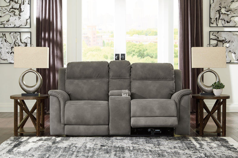 Next-Gen DuraPella Power Reclining Loveseat with Console - Theo's Factory Direct Mattress & Furniture (Columbus, OH)