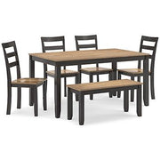 Gesthaven Dining Table with 4 Chairs and Bench (Set of 6) - Theo's Factory Direct Mattress & Furniture (Columbus, OH)