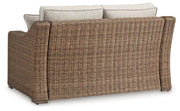 Beachcroft Outdoor Loveseat with Cushion - Theo's Factory Direct Mattress & Furniture (Columbus, OH)