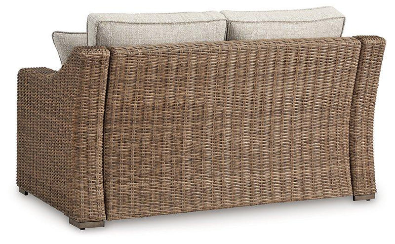 Beachcroft Outdoor Loveseat with Cushion - Theo's Factory Direct Mattress & Furniture (Columbus, OH)
