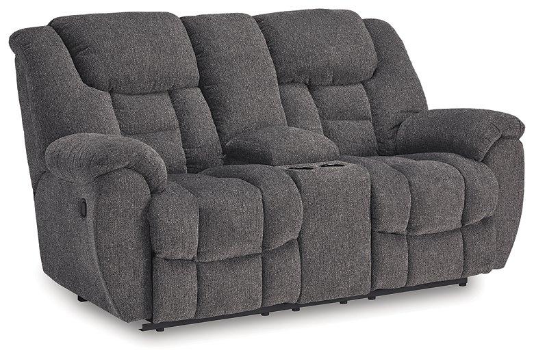 Foreside Reclining Loveseat with Console - Theo's Factory Direct Mattress & Furniture (Columbus, OH)