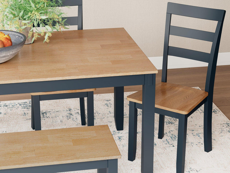 Gesthaven Dining Table with 4 Chairs and Bench (Set of 6) - Theo's Factory Direct Mattress & Furniture (Columbus, OH)