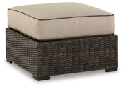 Coastline Bay Outdoor Ottoman with Cushion - Theo's Factory Direct Mattress & Furniture (Columbus, OH)