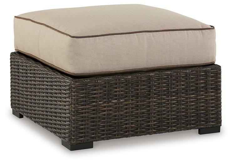 Coastline Bay Outdoor Ottoman with Cushion - Theo's Factory Direct Mattress & Furniture (Columbus, OH)