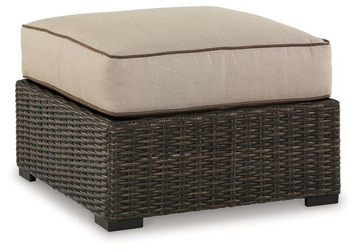 Coastline Bay Outdoor Ottoman with Cushion - Theo's Factory Direct Mattress & Furniture (Columbus, OH)