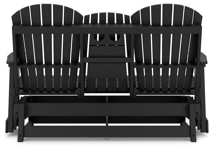 Hyland wave Outdoor Glider Loveseat - Theo's Factory Direct Mattress & Furniture (Columbus, OH)