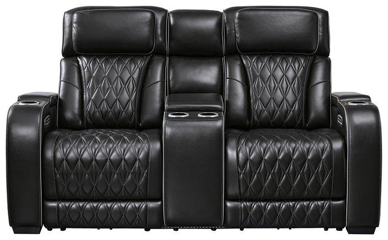 Boyington Power Reclining Loveseat with Console - Theo's Factory Direct Mattress & Furniture (Columbus, OH)