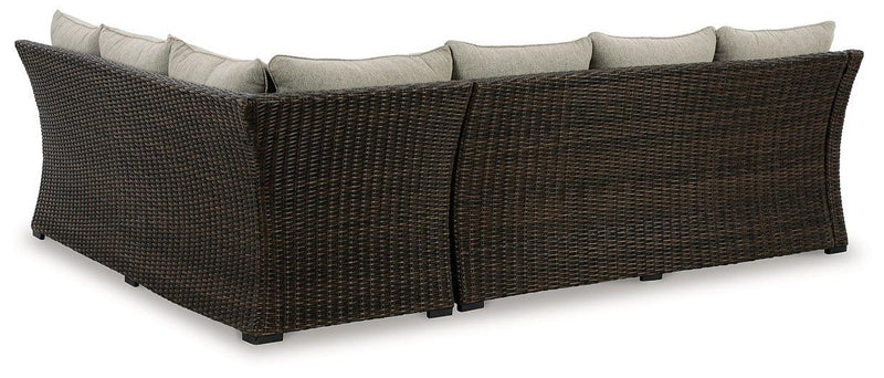Brook Ranch Outdoor Sofa Sectional/Bench with Cushion (Set of 3) - Theo's Factory Direct Mattress & Furniture (Columbus, OH)