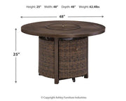 Paradise Trail Paradise Trail Fire Pit Table with 4 Nuvella Swivel Lounge Chairs - Theo's Factory Direct Mattress & Furniture (Columbus, OH)