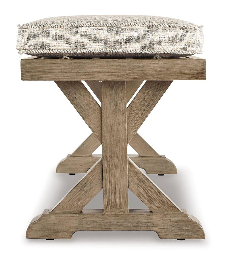 Beachcroft Outdoor Bench with Cushion - Theo's Factory Direct Mattress & Furniture (Columbus, OH)