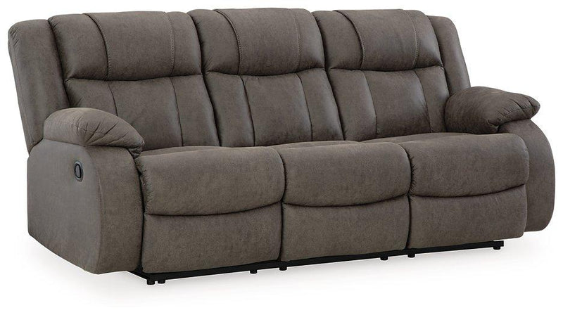 First Base Reclining Sofa - Theo's Factory Direct Mattress & Furniture (Columbus, OH)