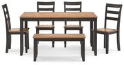 Gesthaven Dining Table with 4 Chairs and Bench (Set of 6) - Theo's Factory Direct Mattress & Furniture (Columbus, OH)