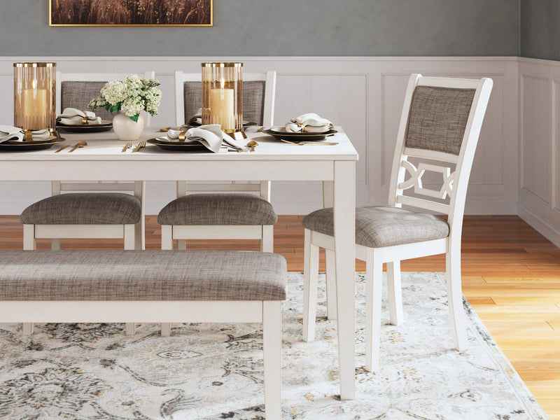 Erinberg Dining Table and 4 Chairs and Bench (Set of 6) - Theo's Factory Direct Mattress & Furniture (Columbus, OH)