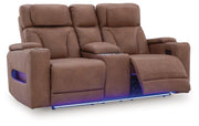 Clean-Slate Power Reclining Loveseat with Console - Theo's Factory Direct Mattress & Furniture (Columbus, OH)