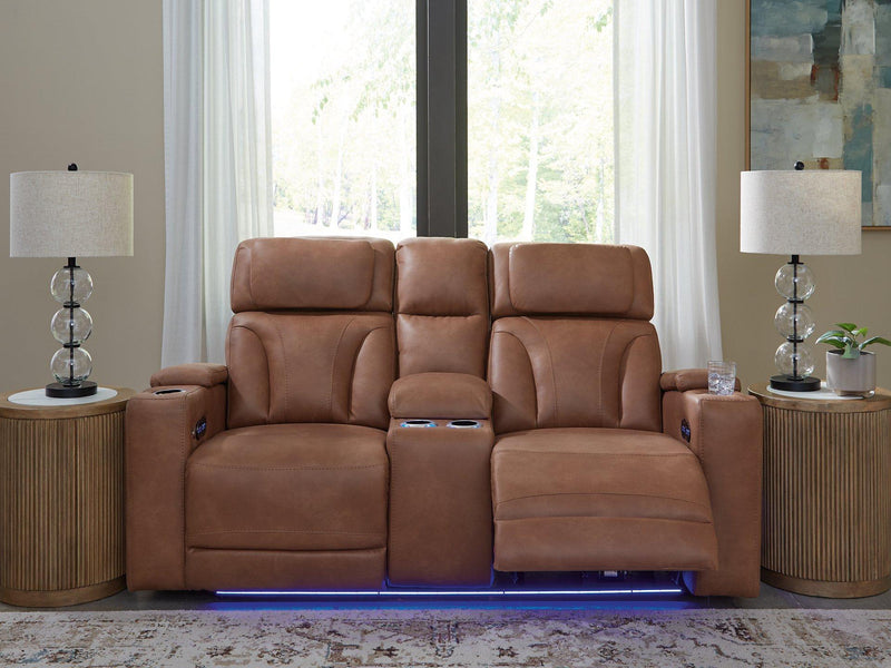 Clean-Slate Power Reclining Loveseat with Console - Theo's Factory Direct Mattress & Furniture (Columbus, OH)
