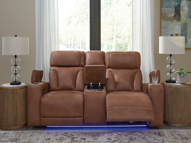 Clean-Slate Power Reclining Loveseat with Console - Theo's Factory Direct Mattress & Furniture (Columbus, OH)
