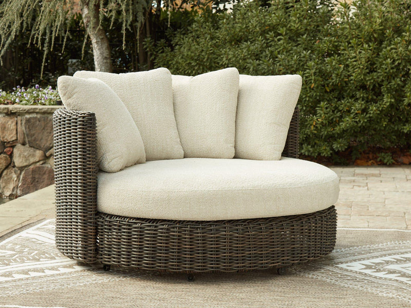 Kimora Outdoor Swivel Lounge Chair with Cushion - Theo's Factory Direct Mattress & Furniture (Columbus, OH)
