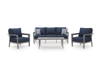 Gali Outdoor Sofa/Chairs/Table Set (Set of 4) - Theo's Factory Direct Mattress & Furniture (Columbus, OH)