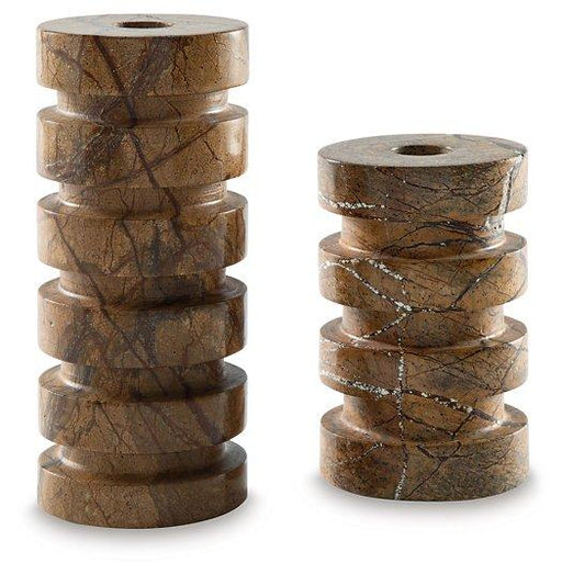 Emsleyfield Candle Holder Set (Set of 2) - Theo's Factory Direct Mattress & Furniture (Columbus, OH)