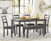 Bridson Dining Table and Chairs with Bench (Set of 6) - Theo's Factory Direct Mattress & Furniture (Columbus, OH)