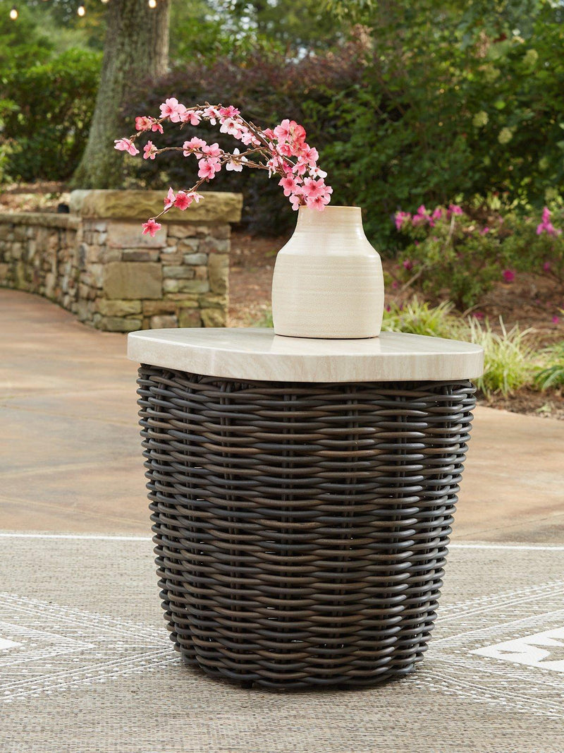 Kimora Outdoor End Table - Theo's Factory Direct Mattress & Furniture (Columbus, OH)