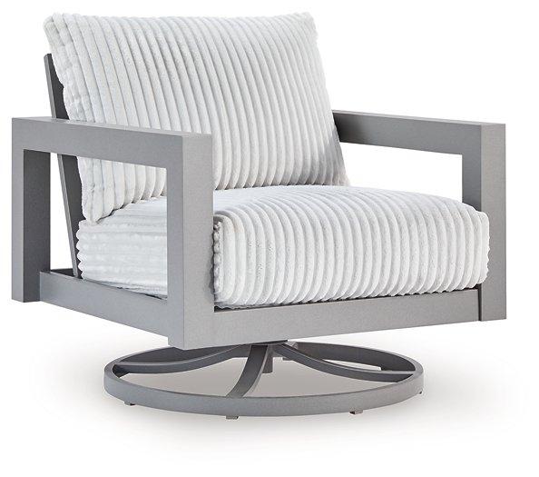 Hurley Park Outdoor Swivel Chair with Cushion - Theo's Factory Direct Mattress & Furniture (Columbus, OH)