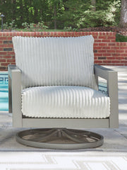 Hurley Park Outdoor Swivel Chair with Cushion - Theo's Factory Direct Mattress & Furniture (Columbus, OH)