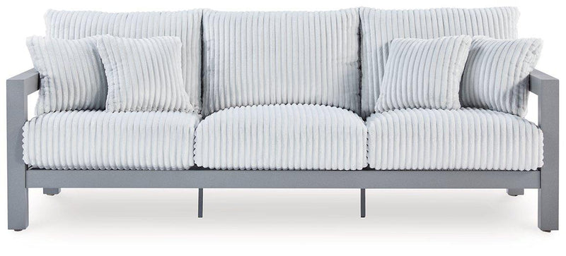 Hurley Park Outdoor Sofa with Cushion - Theo's Factory Direct Mattress & Furniture (Columbus, OH)