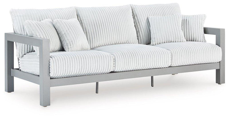 Hurley Park Outdoor Sofa with Cushion - Theo's Factory Direct Mattress & Furniture (Columbus, OH)