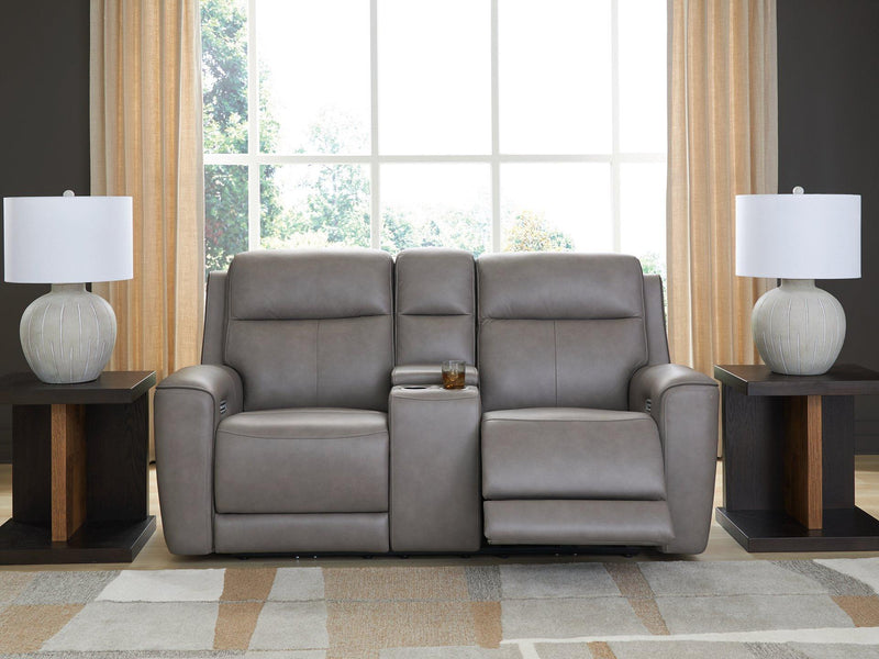 5Z-Comfort Power Reclining Loveseat with Console - Theo's Factory Direct Mattress & Furniture (Columbus, OH)