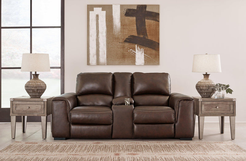 Alessandro Power Reclining Loveseat with Console - Theo's Factory Direct Mattress & Furniture (Columbus, OH)
