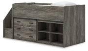 Frandern Loft Bed with Bookcase and Drawer Storage - Theo's Factory Direct Mattress & Furniture (Columbus, OH)