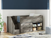 Frandern Loft Bed with Bookcase and Drawer Storage - Theo's Factory Direct Mattress & Furniture (Columbus, OH)