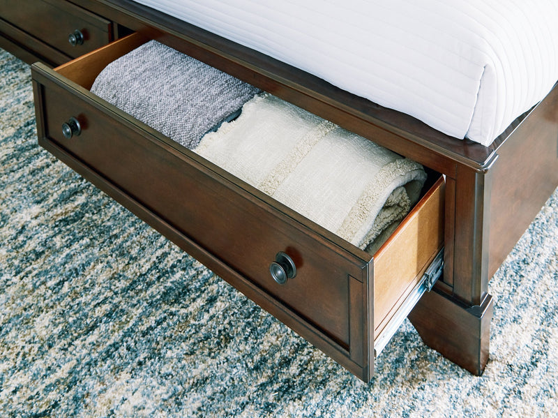Trellington Sleigh Storage Bed - Theo's Factory Direct Mattress & Furniture (Columbus, OH)