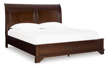 Trellington Sleigh Storage Bed - Theo's Factory Direct Mattress & Furniture (Columbus, OH)