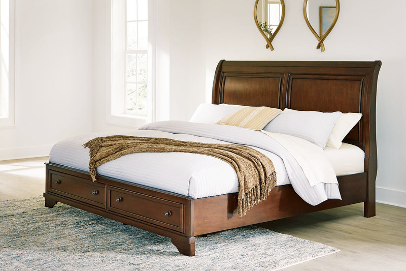 Trellington Sleigh Storage Bed - Theo's Factory Direct Mattress & Furniture (Columbus, OH)
