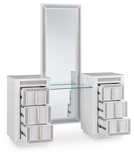 Chalanna Vanity with Mirror - Theo's Factory Direct Mattress & Furniture (Columbus, OH)