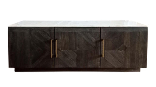 Dennis 3-door Marble Top Dining Sideboard Server White and Tobacco Grey - Theo's Factory Direct Mattress & Furniture (Columbus, OH)
