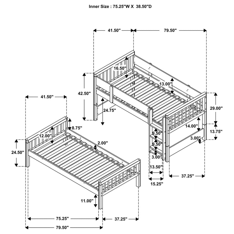 Dakota Bunk Beds - Theo's Factory Direct Mattress & Furniture (Columbus, OH)