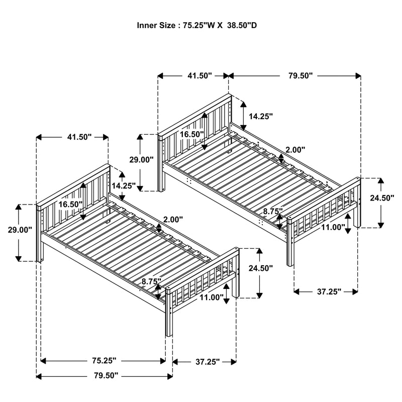 Dakota Bunk Beds - Theo's Factory Direct Mattress & Furniture (Columbus, OH)