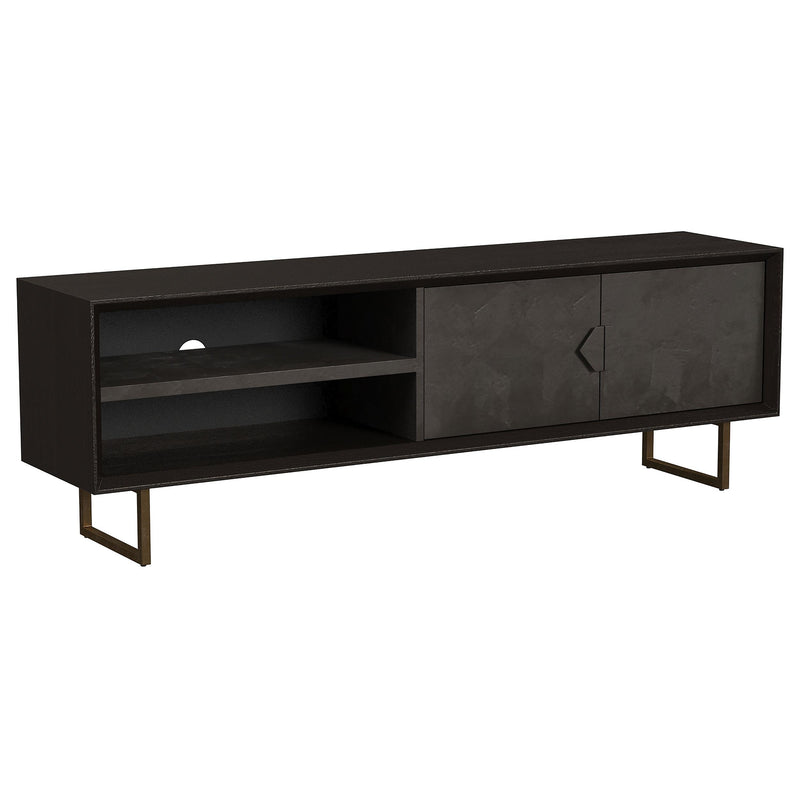 Marsden 2-door Wood 70" TV Stand Charcoal Black - Theo's Factory Direct Mattress & Furniture (Columbus, OH)