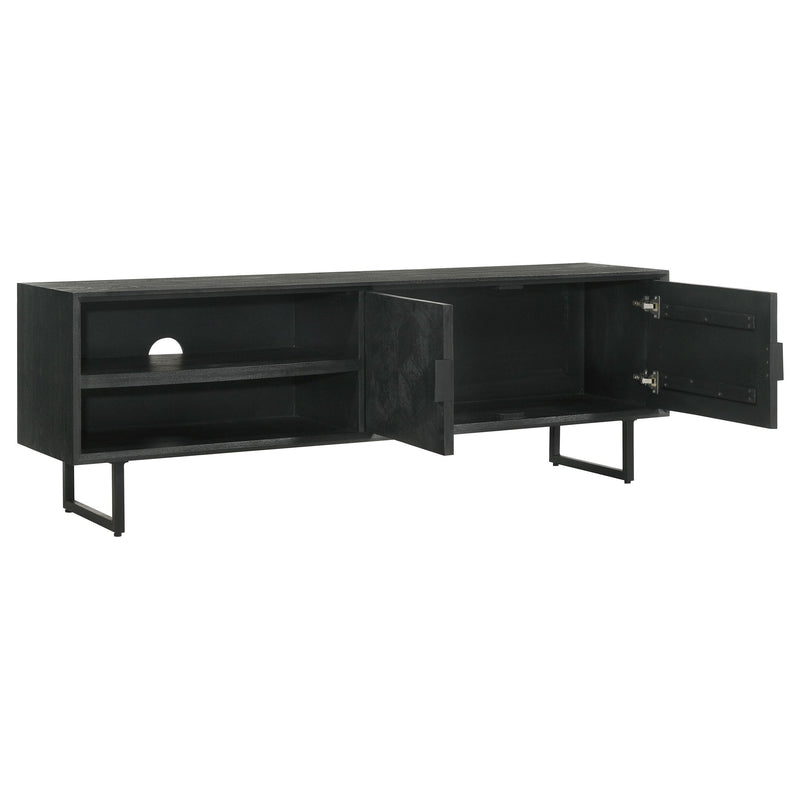 Marsden 2-door Wood 70" TV Stand Charcoal Black - Theo's Factory Direct Mattress & Furniture (Columbus, OH)