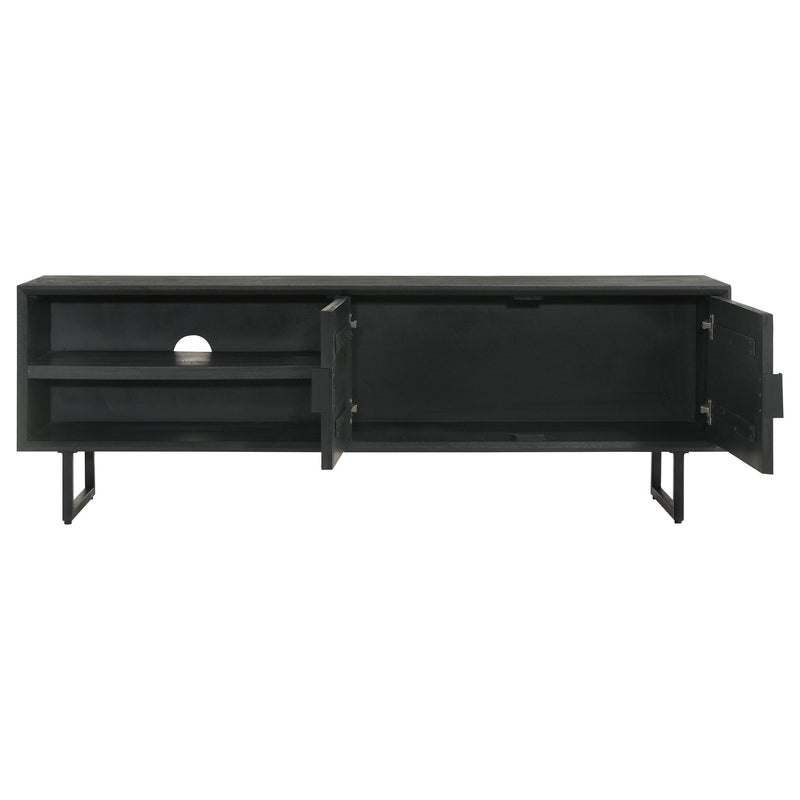 Marsden 2-door Wood 70" TV Stand Charcoal Black - Theo's Factory Direct Mattress & Furniture (Columbus, OH)